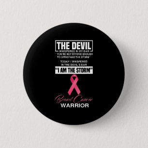 Ik ben het Storm van borstkanker.. roze lint Ronde Button 5,7 Cm