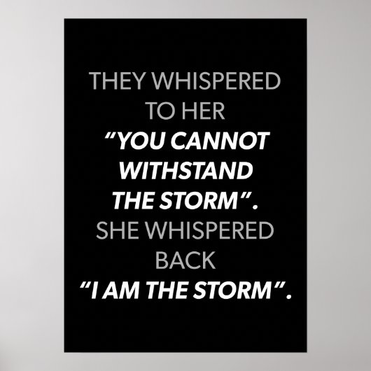 Ik ben het Storm voor de motivatie van vrouwen Poster (Voorkant)