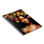 Ik ben het Storm Zwarte Vrouw Waterverf Bloemenkun Notitieboek (Rechterzijde)