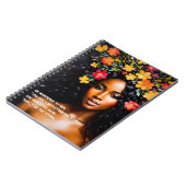 Ik ben het Storm Zwarte Vrouw Waterverf Bloemenkun Notitieboek (Linkerzijde)