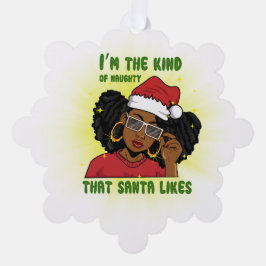 Ik ben het type ondeugende Kerstman houdt van mela Ornament Kaart