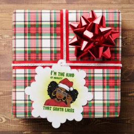 Ik ben het type ondeugende Kerstman houdt van mela Ornament Kaart