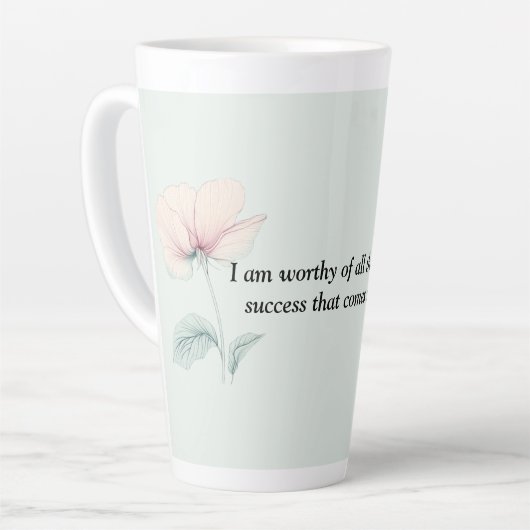 Ik ben het waard... latte mok (Linkerhoek)