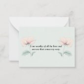 Ik ben het waard om... flat note Kaart Notitiekaartje (Voorkant)