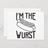 Ik ben het Wurst Hot Dog Eating Contest Hot Honden Briefkaart (Voorkant / Achterkant)