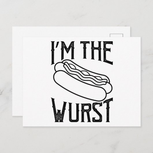 Ik ben het Wurst Hot Dog Eating Contest Hot Honden Briefkaart (Voorkant / Achterkant)
