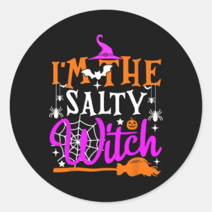 Ik ben het zoute heks Shirt Funny Witch Halloween Ronde Sticker