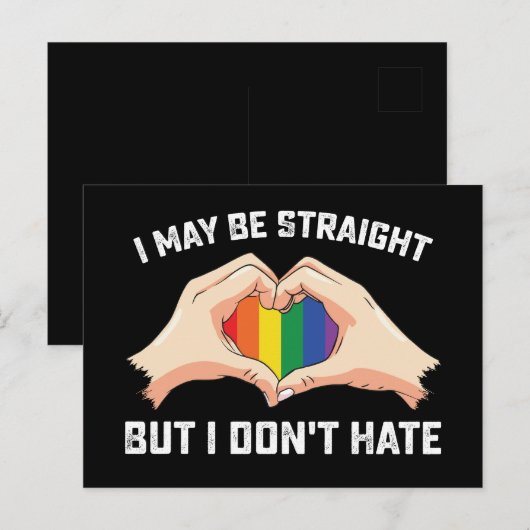 Ik ben hetero, maar ik haat geen homo lesbienne briefkaart (Voorkant / Achterkant)