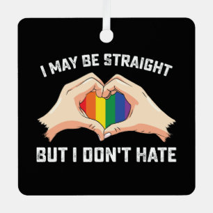 Ik ben hetero, maar ik haat geen homo lesbienne metalen ornament