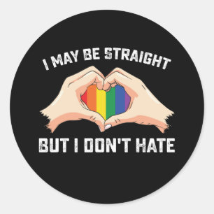 Ik ben hetero, maar ik haat geen homo lesbienne ronde sticker