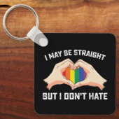 Ik ben hetero, maar ik haat geen homo lesbienne sleutelhanger (Voorkant)