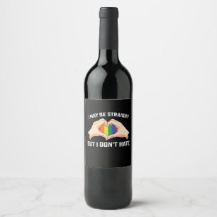 Ik ben hetero, maar ik haat geen homo lesbienne wijn etiket