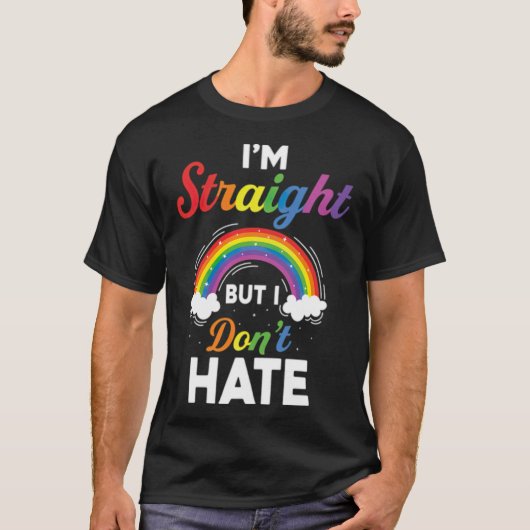 Ik ben hetero, maar ik haat Pride LGBT Pride LGB n T-shirt (Voorkant)