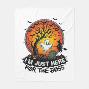Ik ben hier alleen Baas Halloween Geest Heks Pompo Fleece Deken