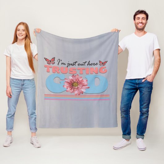 Ik ben hier alleen maar aan God Blanket. Fleece Deken (In situ)