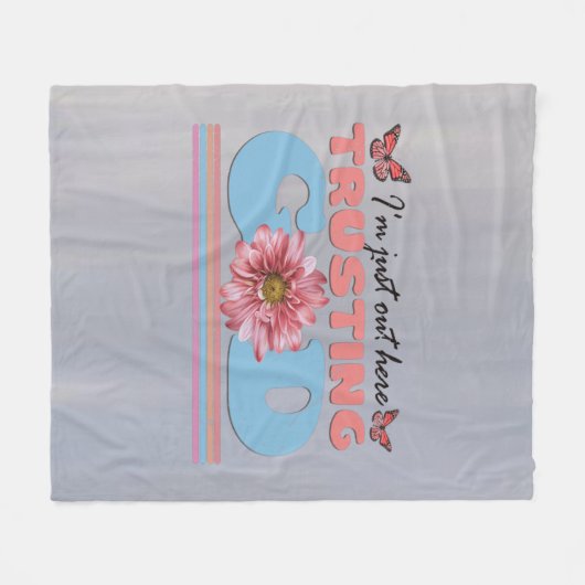 Ik ben hier alleen maar aan God Blanket. Fleece Deken (Voorkant (Horizontaal))