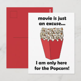 Ik ben hier alleen maar voor de popcorn Grappige s Briefkaart