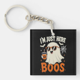“Ik ben hier alleen voor Boos” spookontwerp Sleutelhanger
