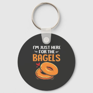 Ik ben hier alleen voor de Bagels Joodse Eten  Sleutelhanger