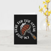 Ik ben hier alleen voor de biefstuk grappige BBQ v Kaart (Gele Bloem)