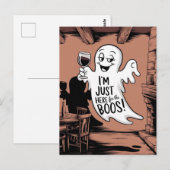 Ik ben hier alleen voor de boeken Funny Ghost with Briefkaart (Voorkant / Achterkant)