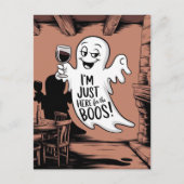 Ik ben hier alleen voor de boeken Funny Ghost with Briefkaart (Voorkant)