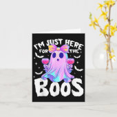 Ik ben hier alleen voor de Boos Ghost Cute Funny H Kaart (Gele Bloem)