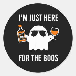 Ik ben hier alleen voor de Boos Grappige Halloween Ronde Sticker