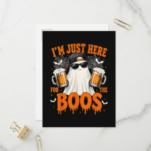 Ik ben hier alleen voor de Boos Grappige Halloween Uitnodiging Briefkaart