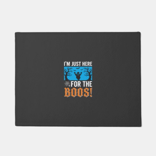 Ik ben hier alleen voor de Boos Halloween ontwerp_ Deurmat (Voorkant)