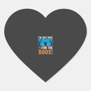 Ik ben hier alleen voor de Boos Halloween ontwerp_ Hart Sticker