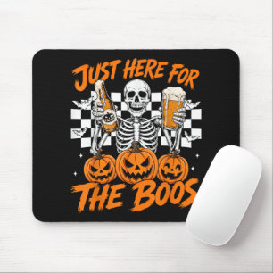 Ik ben hier alleen voor de Boos Halloween-skelet Muismat