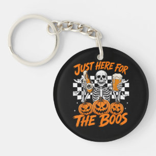 Ik ben hier alleen voor de Boos Halloween-skelet Sleutelhanger