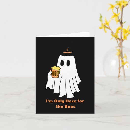 Ik ben hier alleen voor de Boos Halloween Spooky H Kaart (Gele Bloem)