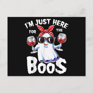 Ik ben hier alleen voor de Boos Halloween Women Gh Feestdagenkaart