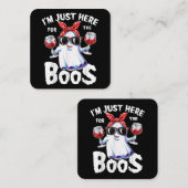 Ik ben hier alleen voor de Boos Halloween Women Gh Vierkante Visitekaartje (Voorkant / Achterkant)
