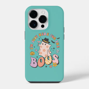 Ik ben hier alleen voor de Boos, Retro Groovy Hall iPhone 14 Plus Hoesje