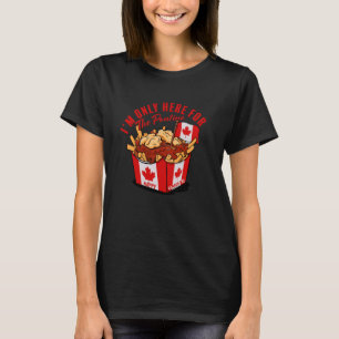 Ik ben hier alleen voor de Canadese vlag van Pouti T-shirt
