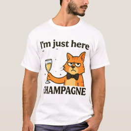 Ik ben hier alleen voor de champagne – Chagrijnige T-shirt