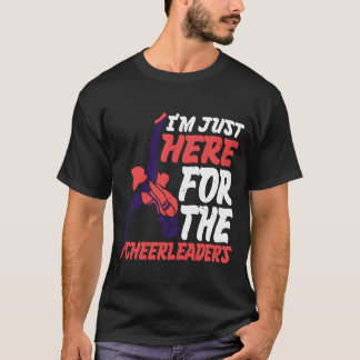 Ik ben hier alleen voor de cheerleaders retro t-shirt