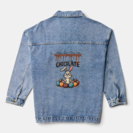 Ik ben hier alleen voor de chocolade: paashaas denim jacket