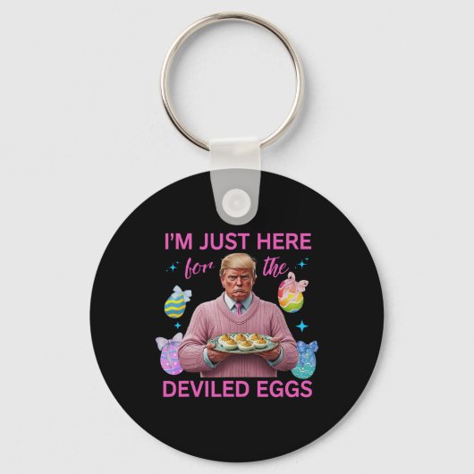 Ik ben hier alleen voor de deviled eggs grappige T Sleutelhanger (Voorkant)