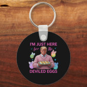 Ik ben hier alleen voor de deviled eggs grappige T Sleutelhanger (Voorkant)