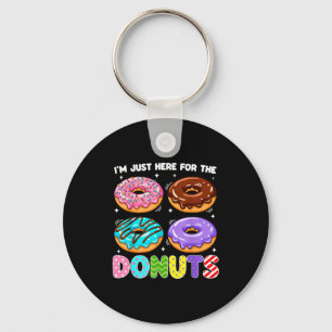 Ik ben hier alleen voor de donuts deegnut zoete vo sleutelhanger
