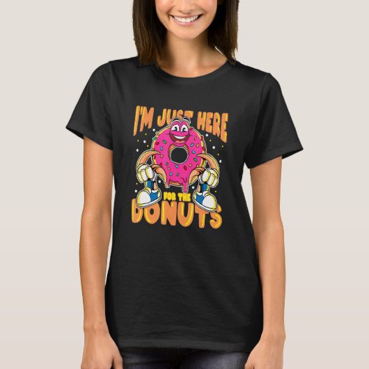 Ik ben hier alleen voor de donuts voor mannen Tien T-shirt (Voorkant)