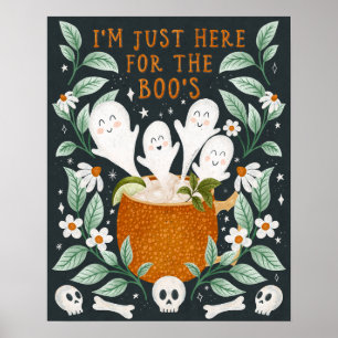 'Ik ben hier alleen voor de drank' - Halloween Pri Poster