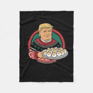Ik ben hier alleen voor de duivelse eieren grappig fleece deken