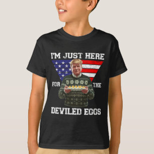 Ik ben hier alleen voor de Duivelse Eieren Trump K T-shirt