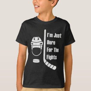 Ik ben hier alleen voor de gevechten Funny Hockey  T-shirt