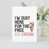 Ik ben hier alleen voor de gratis Ice Cream Funny  Bedankkaart (Staand voorkant)